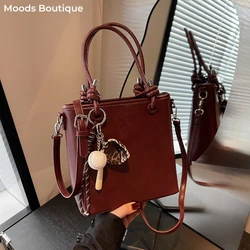 Quality Top-handle Bags For Women Multi Compartments Big Capacity Shoulder Crossbody Bucket Bag With Pendant 2024 Luxury Handbag