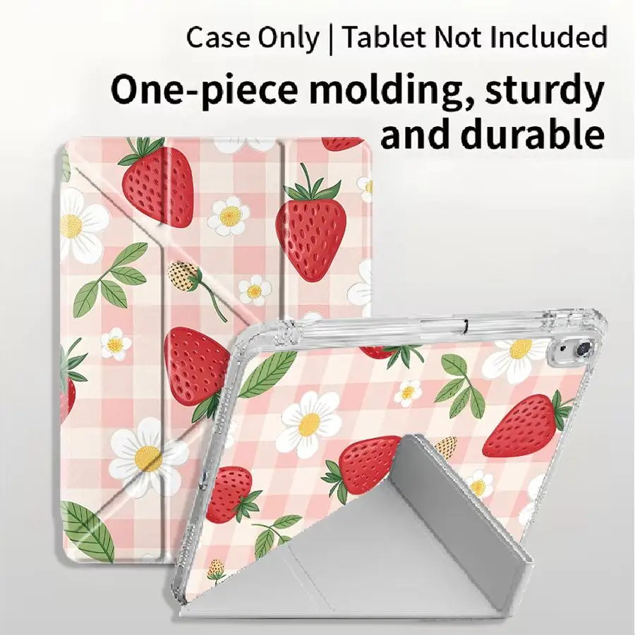 capa-suporte-para-tablet-ipad-11ª-10ª-9ª-8ª-7ª-geracao-pro-129-polegadas-2025-mini-6-7-air-4-5-m3-m2-m4-11-polegadas-y-fold-strawberry