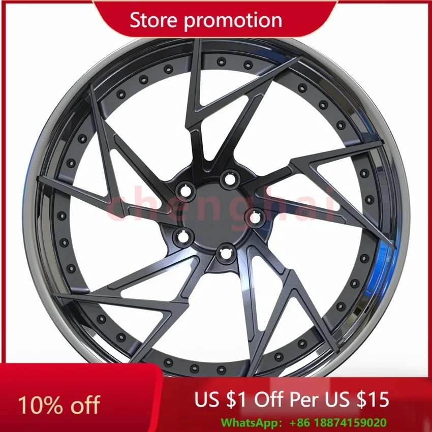 18 19 20 inch 2 piece forged wheels with polished deep lips 5x112 5x120 suitable for BMW/Audi/Benz