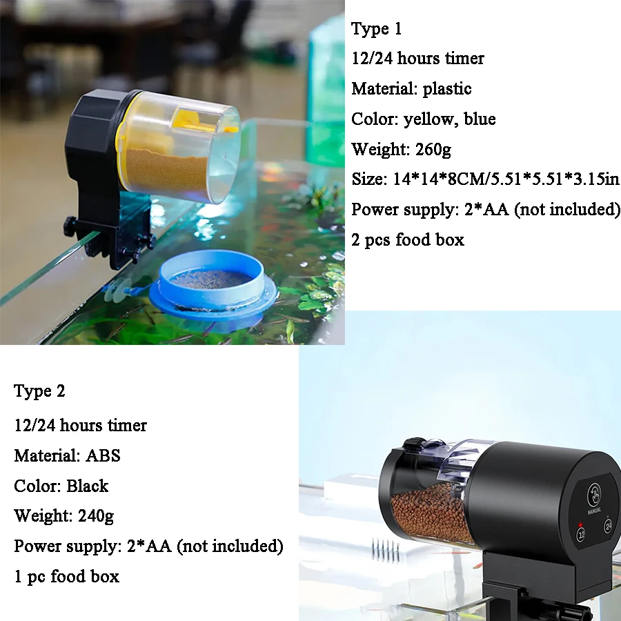 자동 어항 피더, 지능형 타이밍 자동 피더, 수족관 금붕어 피더, 대용량 물고기 수족관 피더, 100ml