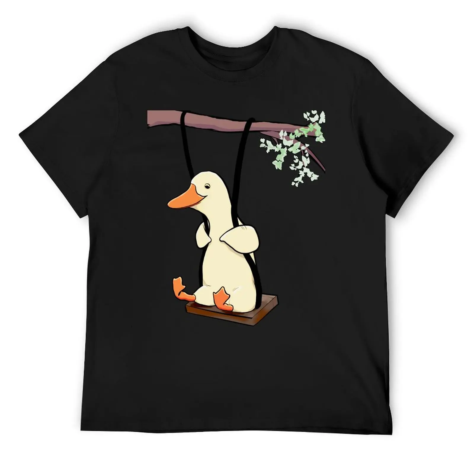 

Duck In A Tree Swing - Kawaii Bird T-Shirt new edition custom t-shirts anime t shirts cotton t shirt men