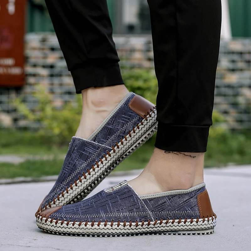 Summer Men Espadrilles Shoes Spring Canvas Shoes Breathable Men\'s Casual Shoes Slip-On Shoes Espadrilles Footwear Flats Big Size