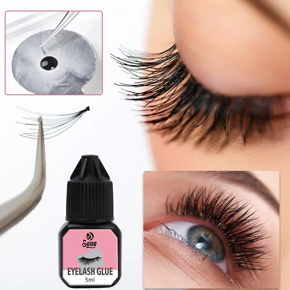 5Ml Wimpers Extensie Lijm Langdurige Enten Wimpers Zwarte Lash Lijm Snel Droog Plantenextracten Geen Irriterende Transplantaat Wimper Kit