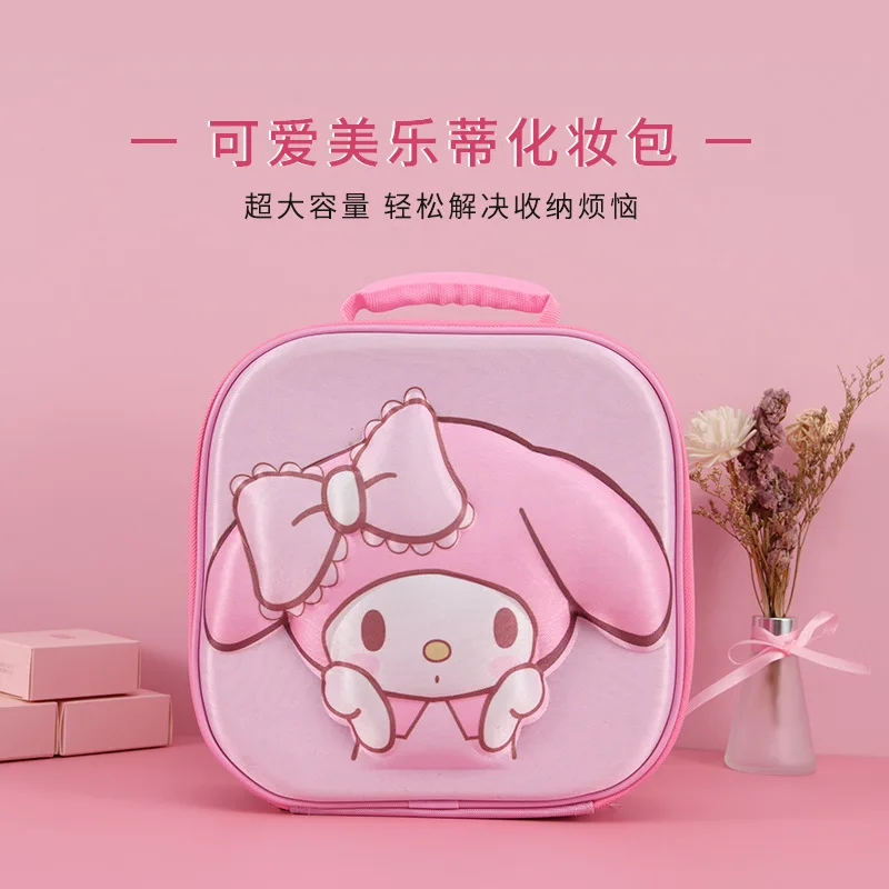 

Sanrio Cosmetic Bag Hello Kitty Kuromi Tote Bag Student Portable Travel Large Capacity Storage Bag Handbag Girl Birthday Gifts