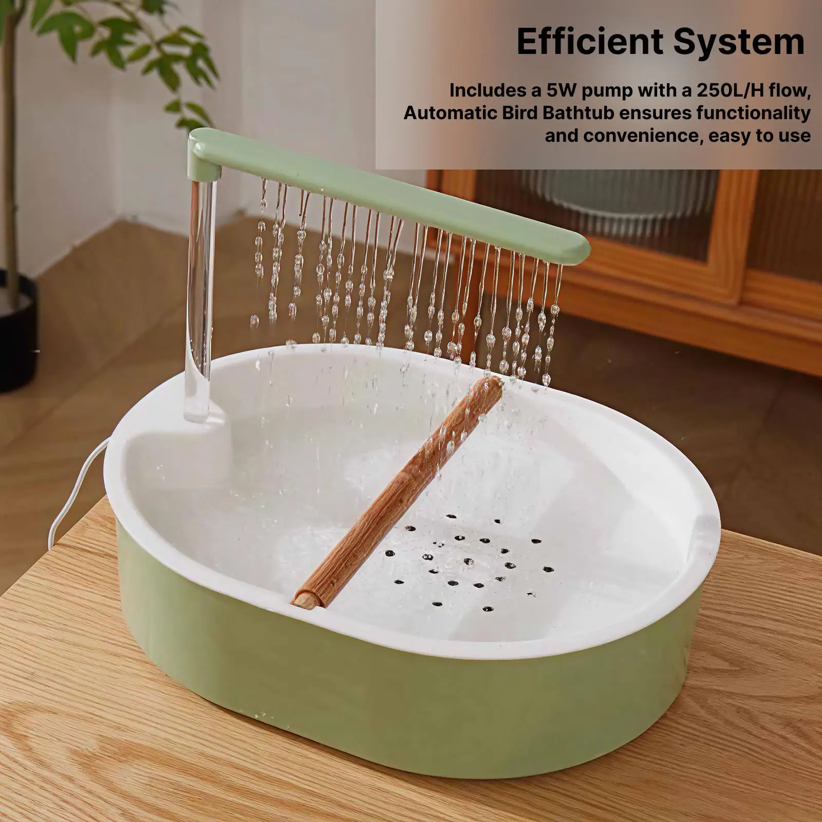 Bird Automatic Bath Shower Supplies, Portable Compact Parakeet Accessories, Easy Setup, Automatic Bird Bathtub Pet Bath Toy