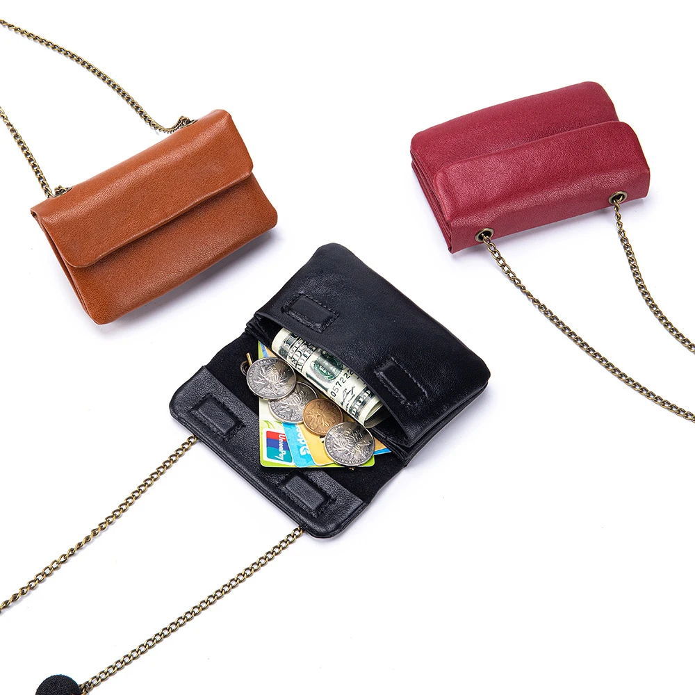 New Arrival Cowhide Mini Chain Square Bag Women's Fashion Unique Design Retro Single Shoulder Slant Storage Crossbody Bag
