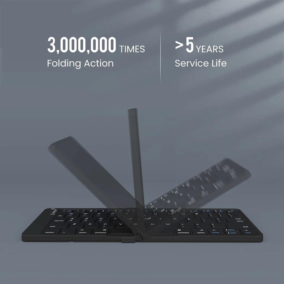 JOMAA Foldable Bluetooth Mobile Phone KeyboardWireless Keyboard Rechargeable Ultra Slim Keyboard for IOS Android Smartphone