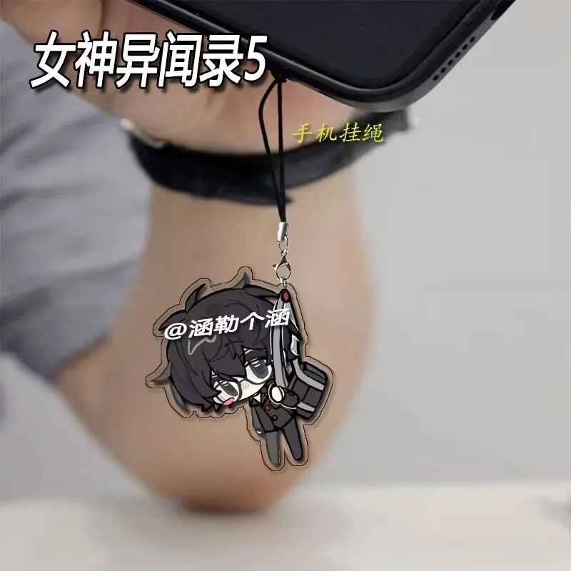 Persona 5 P5 Anime Akechi Goro Amamiya Ren New Acrylic Creative Design Mobile Phone Lanyard Chain Cute Keychain Pendant Gift