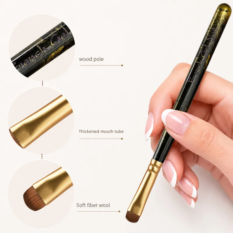 8Style Multi-color Handle Gel Nail Brushes, Professional Painting Tools for Gel Tip Extension, Acrylic & Builder Gel