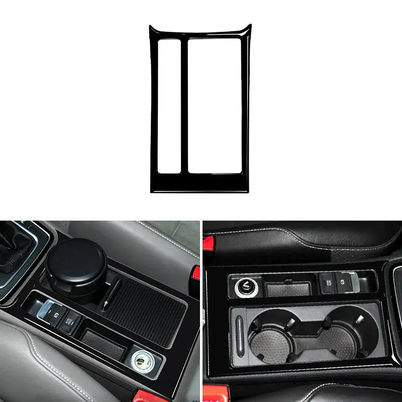 For VW Golf 7 MK7 VII 2013 2014 2015 2016 2017 Carbon Fiber Car Center Console Control Water Cup Holder Panel Cover
