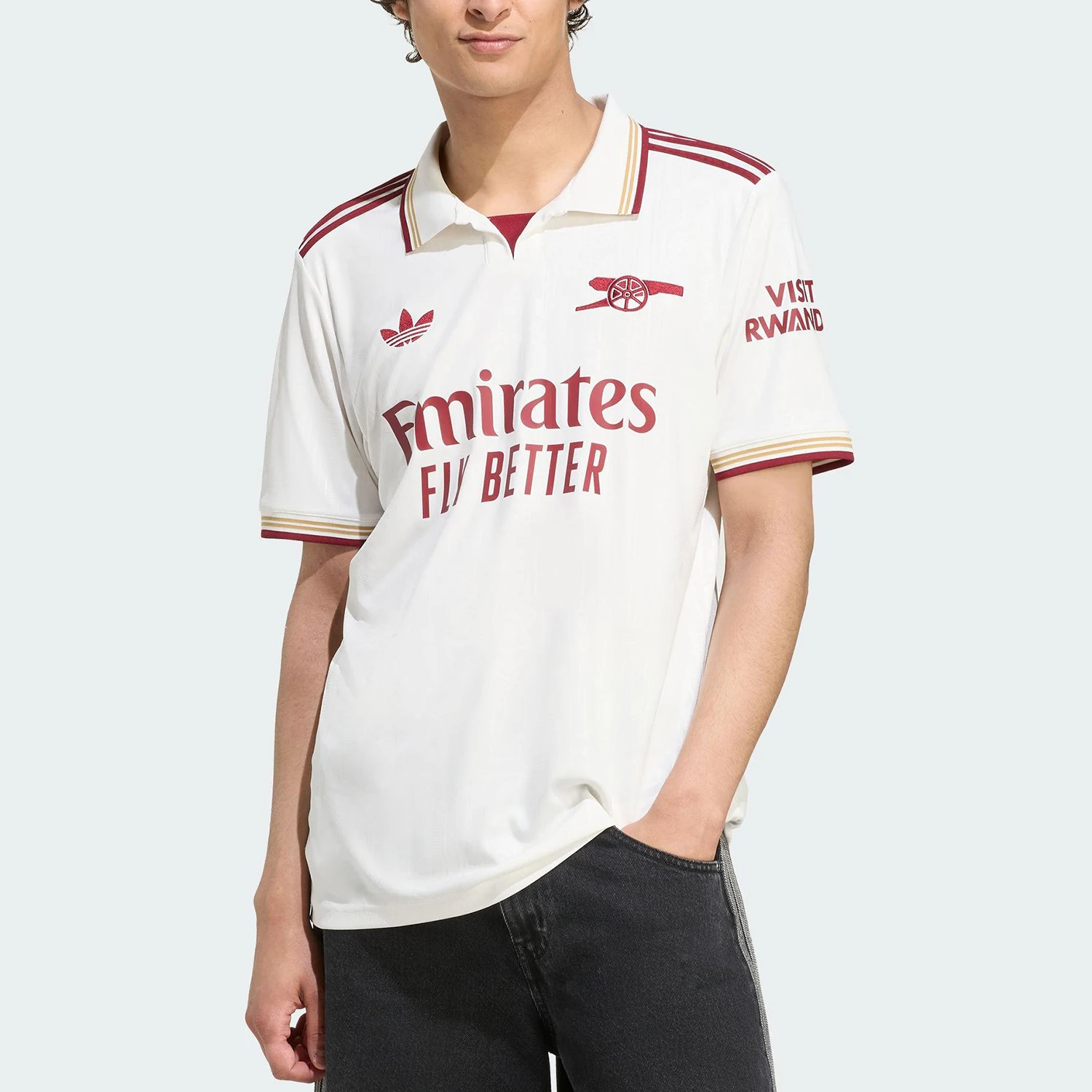 Adidas genuine Men's Second Away Football Short Sleeve Polo Shirt JI9556