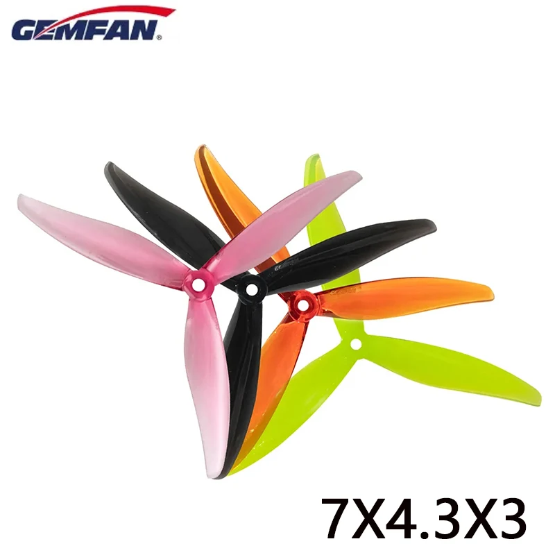 6 Pairs Gemfan 7043 X Street League 7043-3 Racing 7X4.3X3 3-Blade Propeller for FPV Freestyle 7inch Long Range Drones