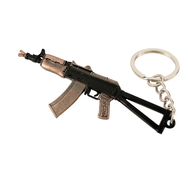 8 см мини-модель пистолета, брелок AKS74U, модель оружия, металлический кулон, брелок Chaveiro, держатели для сумок, подарочная модель