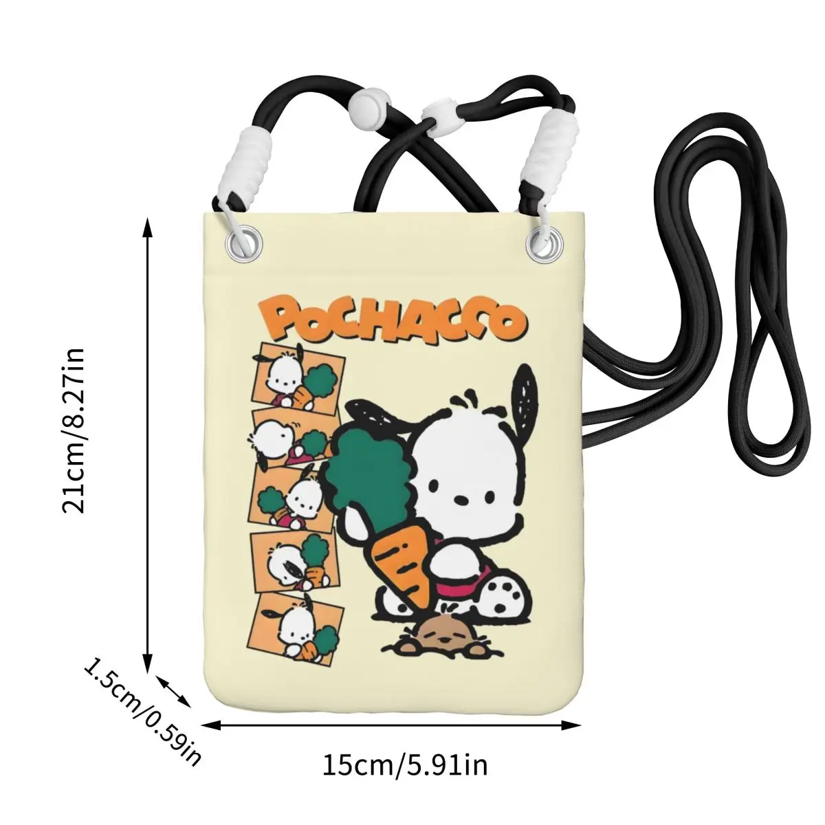 Custom Pochacco Carry A Mobile Phone Bag Diagonally Women Men Cute Dog Shoulder Crossbody Bag Adjustable Length For Travel