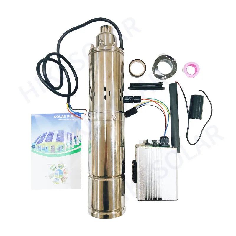 Solar water pump DC72V High Pressure Submersible Screw Pump MPPT Controller 4 inch Small Bomba Farmland Livestock Drinking