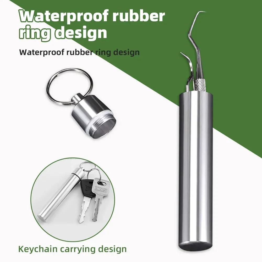 304 Stainless Steel Toothpick Set Washable Reusable Dental Floss Tartar Removal Tools Portable Oral Cleaning Tools Easy Storage