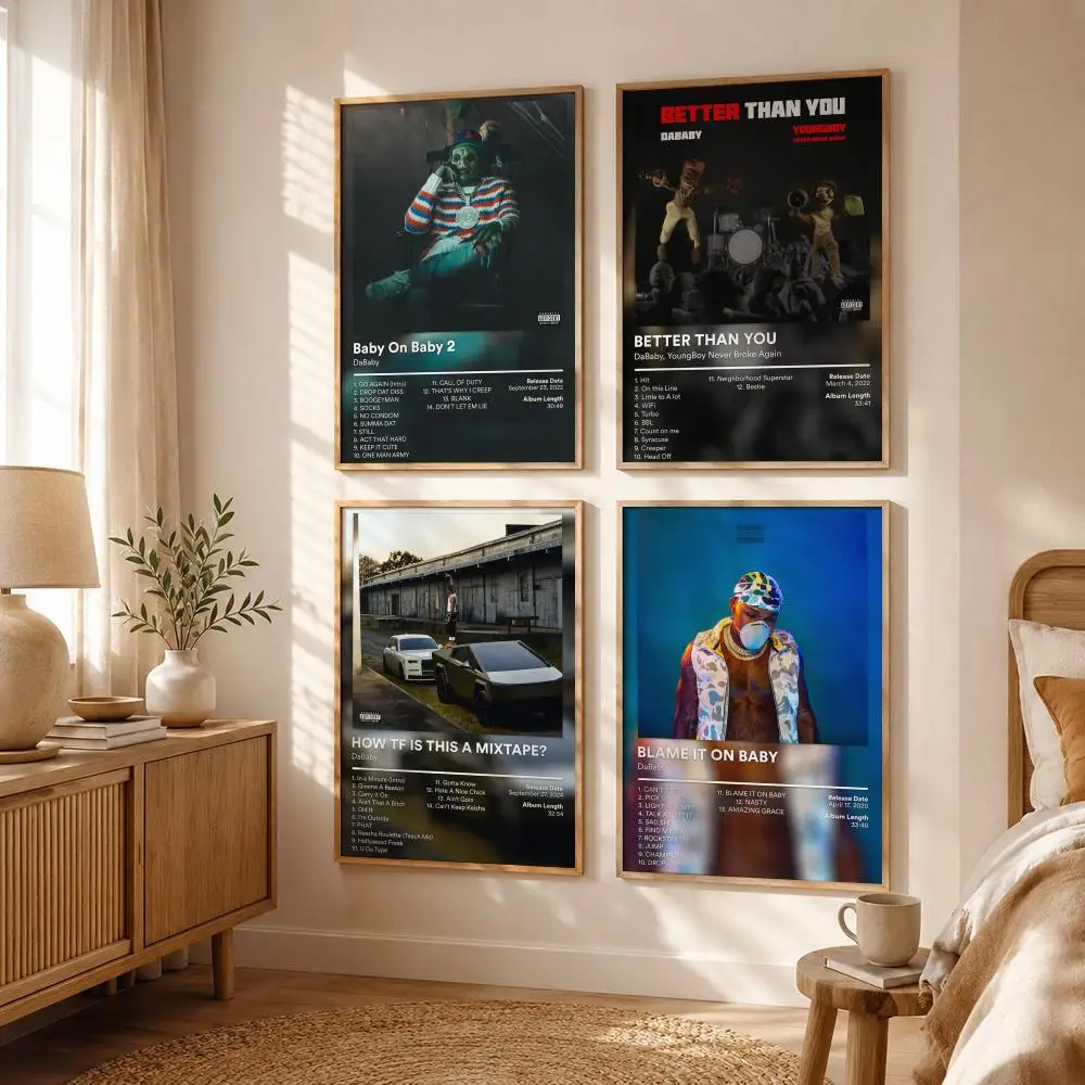 Mainstream Trap Artist D-DaBaby Poster All-match HD Waterproof Self-Adhesive Wall Art Sticker For Home Bedroom