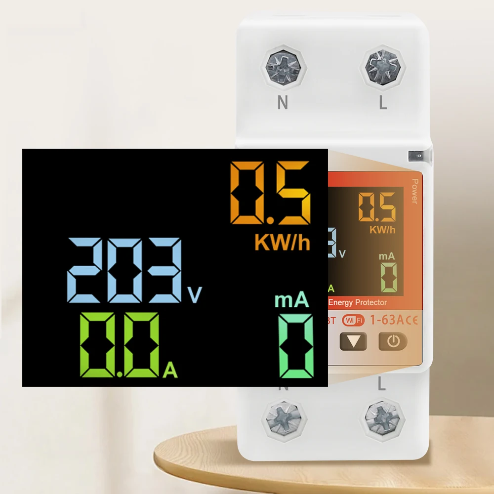 

DIY GO TUYA WIFI переключатель Smartlife 1-63A кВтч измерительный таймер автоматический выключатель с защитой от утечки напряжения и тока