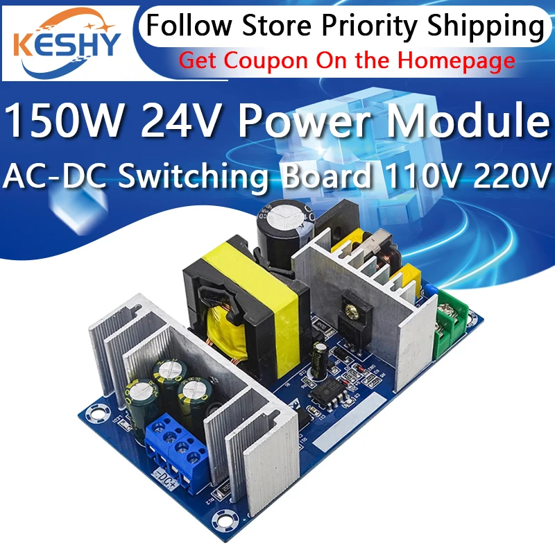 150W 24V 6A High Power Power Supply Module AC-DC Switching Power Supply Module Board 110V 220V to 24V 6A