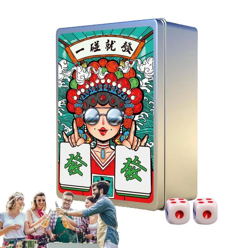 Mahjong Cards Set 146pcs Mahjong Playing Cards Thicken Large Print Handheld Poker Waterproof Chinese Mah Jongg American Majhong