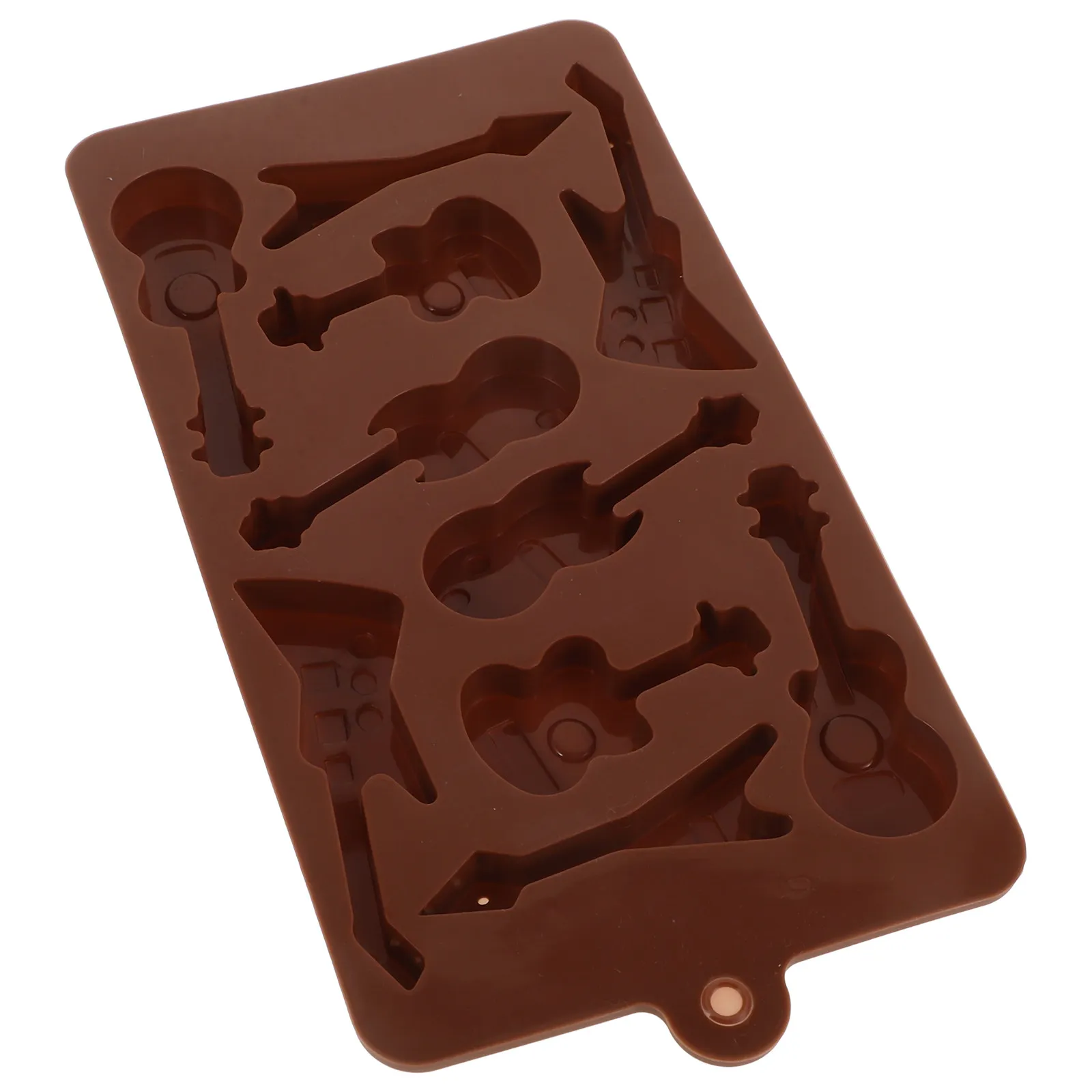 

10-Cavity Silicone Electric Guitar Chocolate Mold Eco-Friendly Odorless Non-Stick DIY Baking Mould for Cake Pudding Jelly Candy