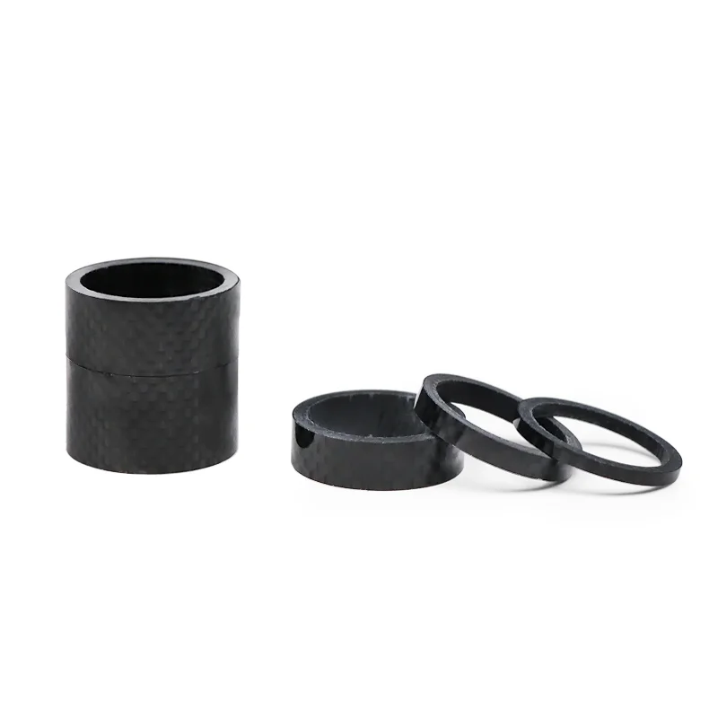 5pcs Carbon Fiber Bicycle Stem Front Fork Adjustment Spacer 28.6MM MTB Road Bike Headset Stem Carbon Fiber Washer Cycling Parts