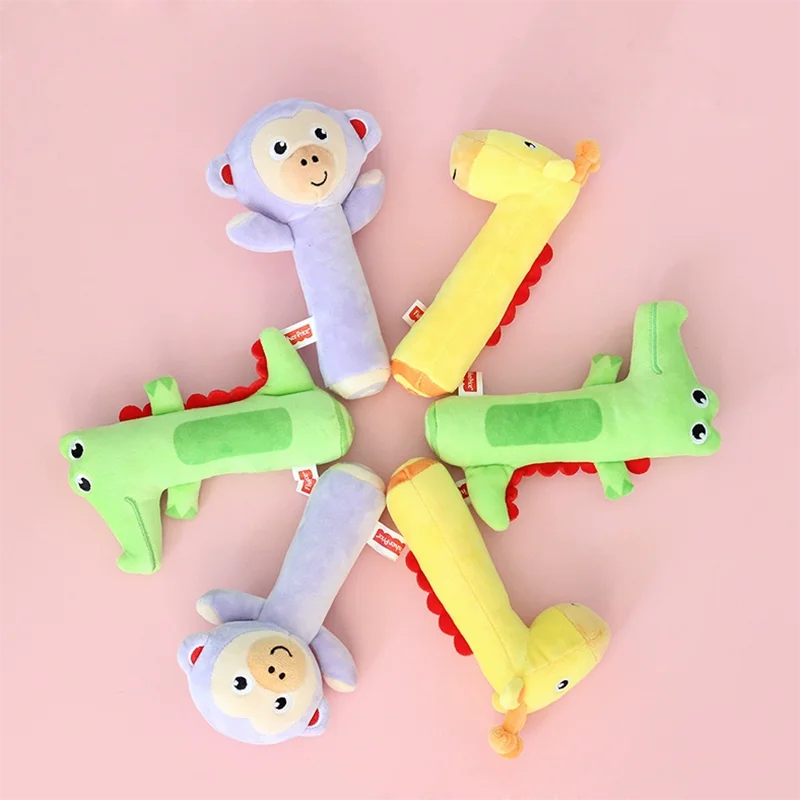 لغز تفاعلي للوالدين والطفل، قماش للتعليم المبكر، لعبة عصا محمولة مهدئة على شكل حيوانات من القطيفة #6