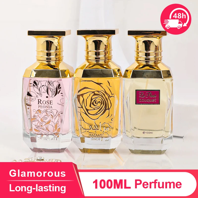 

100ML Long-lasting Rose Scent CaptivatingPheromoneWoody Fragrance Luxury Perfume For Woman Arabic Middle Eastern Women's Perfume