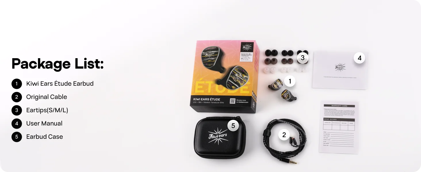 Linsoul Kiwi Ears Étude Beryllium DD + 3BA + Vibrationswandler HiFi IEM Kopfhörer mit Präzisions-Tuning-Ohrhörer mit Kabel – Detail 6