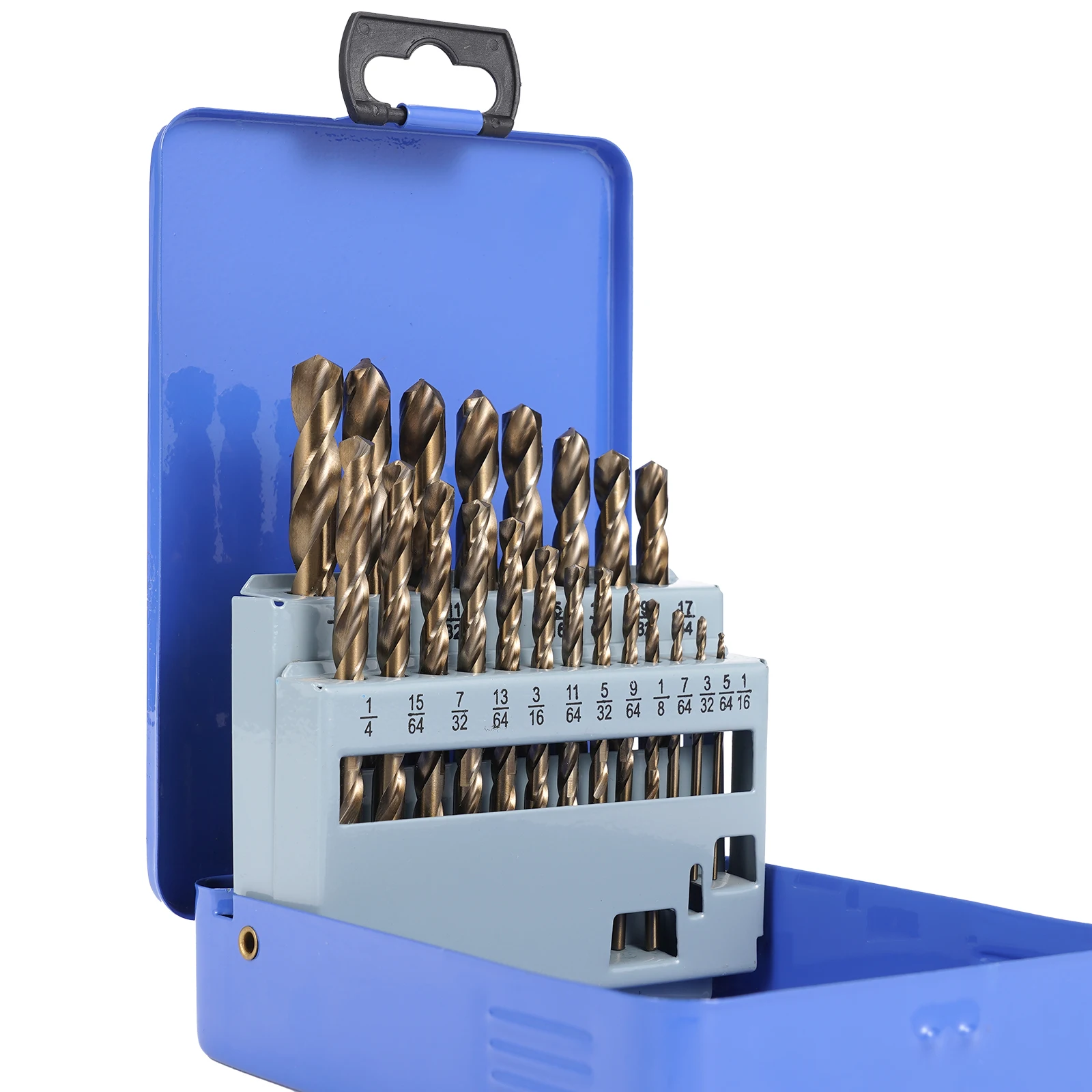 

21Pcs Cobalt Drill Bits Set 1/16-3/8 inch, M35 HSS Twist Jobber Length for Hardened Metal, Stainless Steel, Cast Iron and Wood