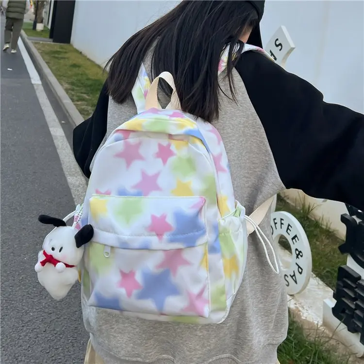 

Star Backpack Cute Girl College Student Schoolbag Dopamine Women's Lightweight Mummy Bag Mini Parent-child Small Backpack