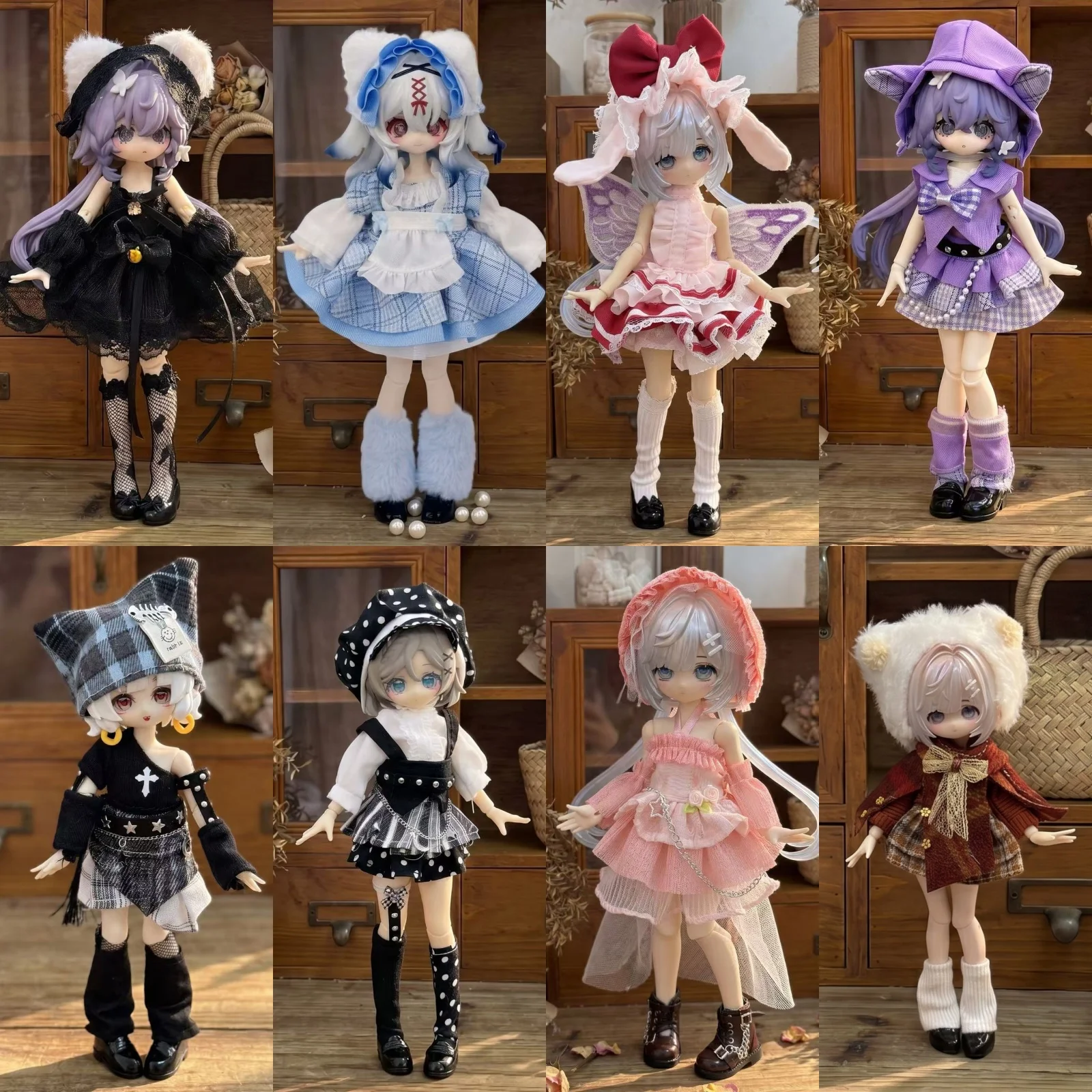 

1/8 Princess Doll Clothes Parts 15-18 Cm Kawaii Lolita Style BJD Doll DIY Dress-Up Cute Puff Skirt/Japanese-style Spicy Girl Set