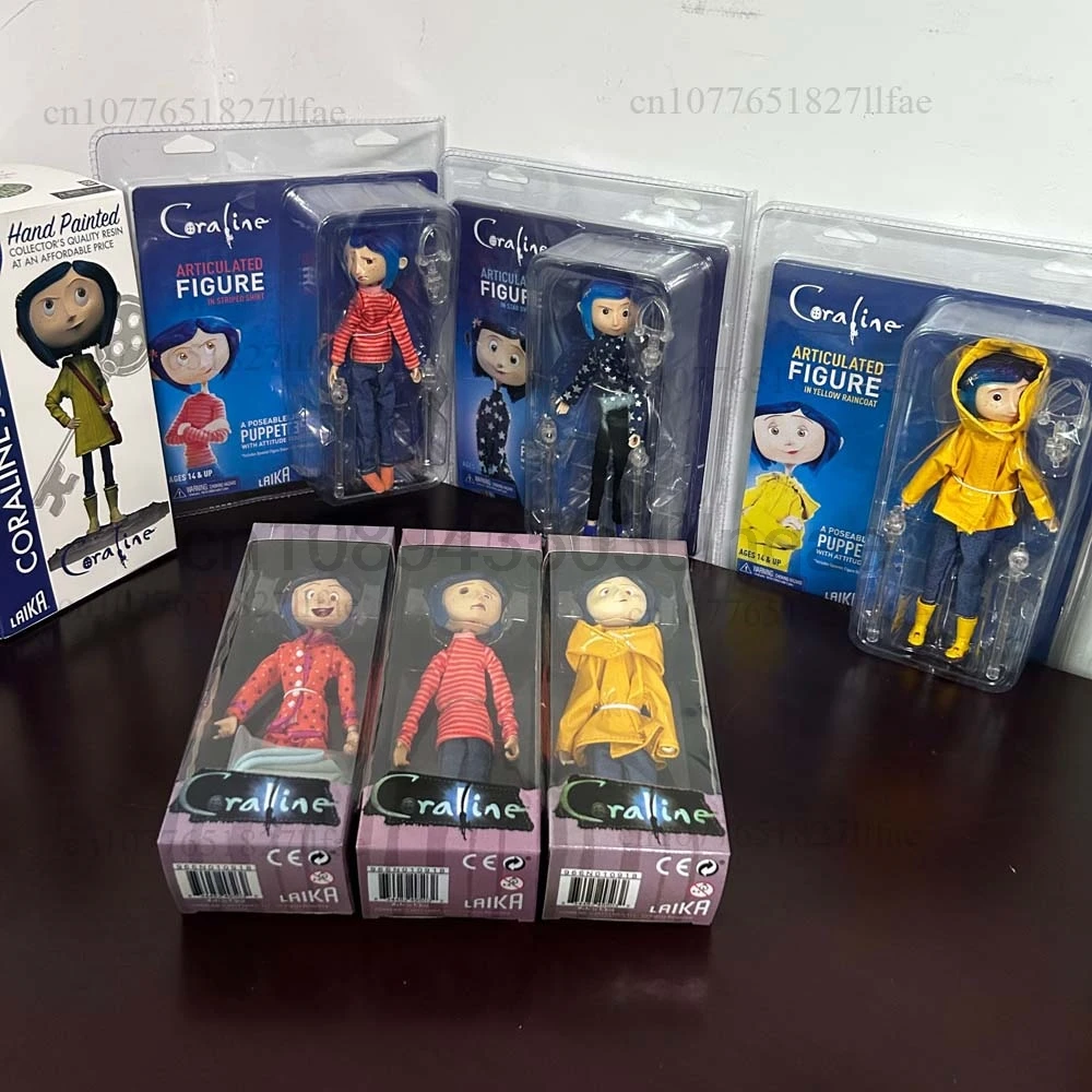 Coraline Jones Articulated Figure Raincoat Sweater In Striped Shirt Toy LA Girl Action Figure Model Toys Joint Movable Desk Dcor