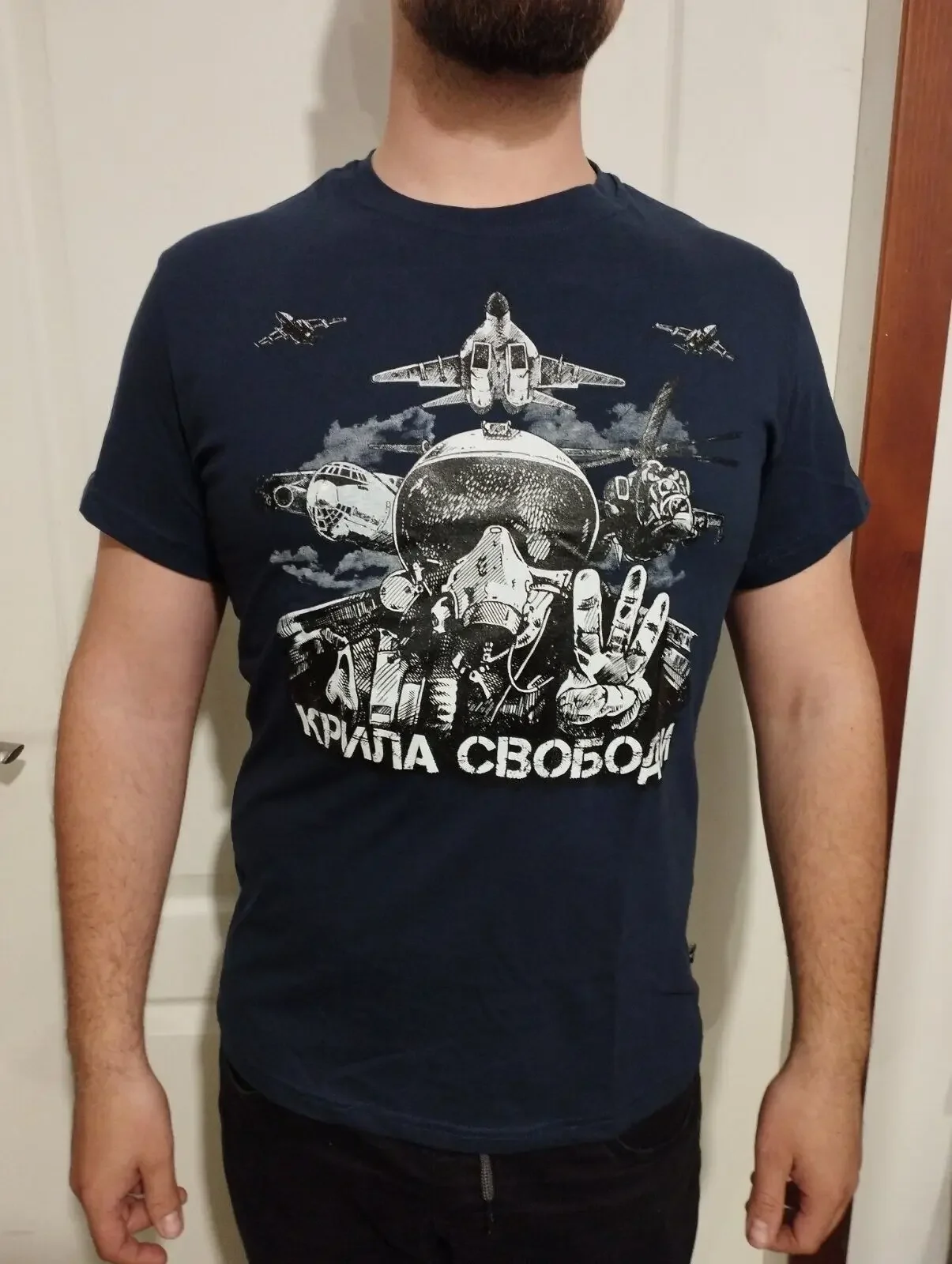 Wings of Freedom. Ukrainian Air Force T-Shirt 100% Cotton O-Neck Short Sleeve Summer Casual Mens T-shirt Size S-3XL