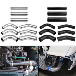 0/45/90 Degrees Type Aluminum Tube Universal 51 63 76mm 2 2.5 3inch Cold Air Intake Pipe Racing Car Turbo High Flow Silver Balck