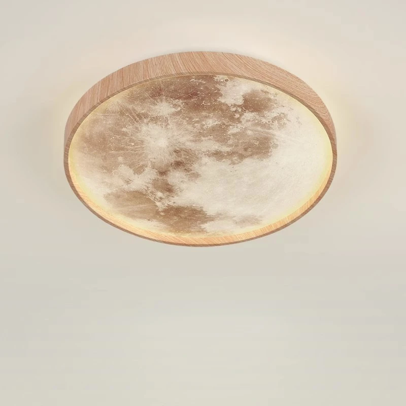 

Nordic LED Wooden Ceiling Light Moon Lights 26/34/49/56CM Walnut Lamp Bedroom Aisle Living Room Home Decoration Led Lamps Lustre