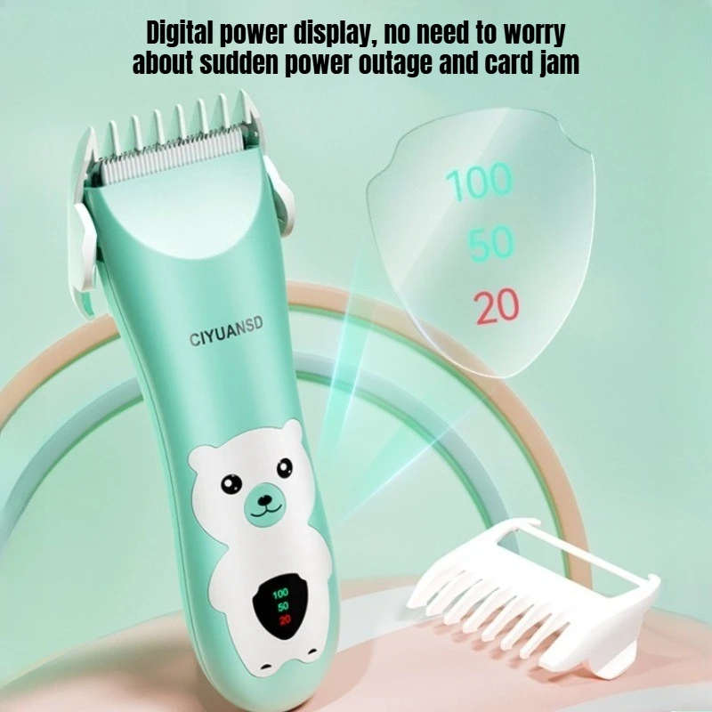 Baby Hair Clipper Quiet Shaving New Baby Electric Pusher Silent Baby Hair Shaving and Fetal Hair Cutting Tool Washable Machine