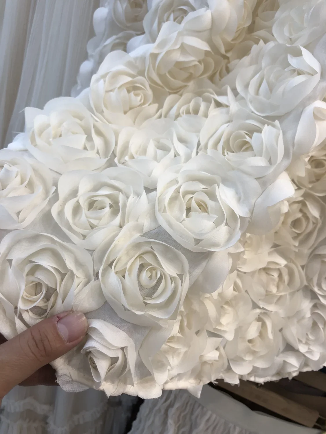 Elegante schwere drei dimensionale Rosenblüten flauschigen Rock 2024 neue Mode Französisch hohe Taille große Schaukel a-Linie lange Röcke