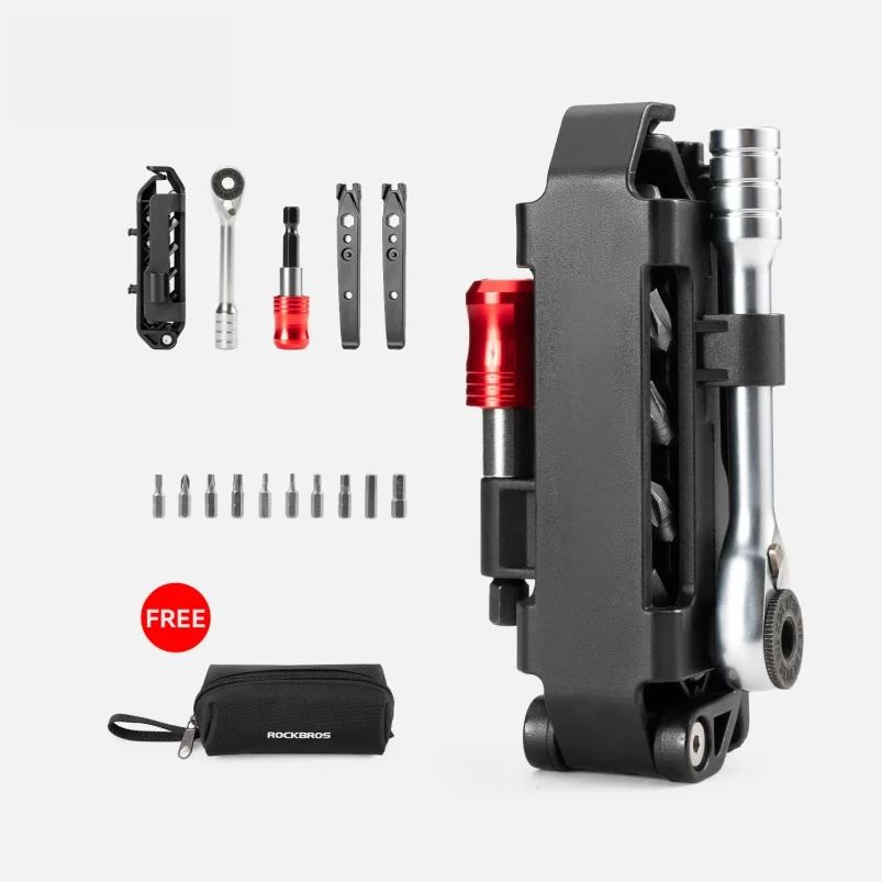 Bike Repair Tools Multifunctional Ratchet Wrench Set Compact Folding Combination Aluminum Bicycle Ratchet Tool Set