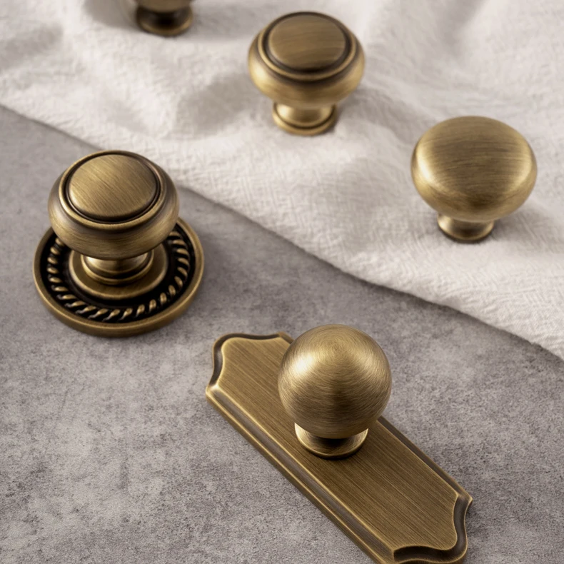 Antique brass cabinet knob with backplate product image 14