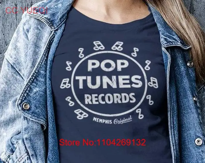 Pop Tunes Records  T Shirt Memphis Bygone Brand Retro long or short sleeves