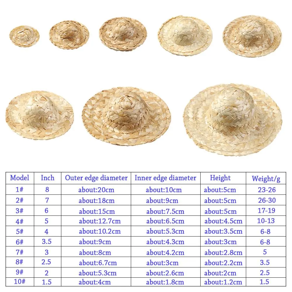 Yellow Multiple Sizes  Woven Straw Hat  Accessories DIY Decoration  Caps