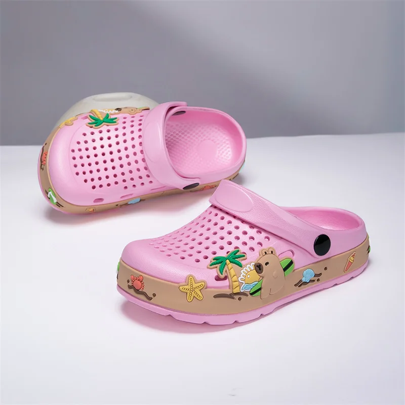 Schattige kinderen slippers cartoon meisjes klompen oorsprong ontwerp kinderen zomer strand water blote voeten schoenen zachte meisjes slippers sandaal