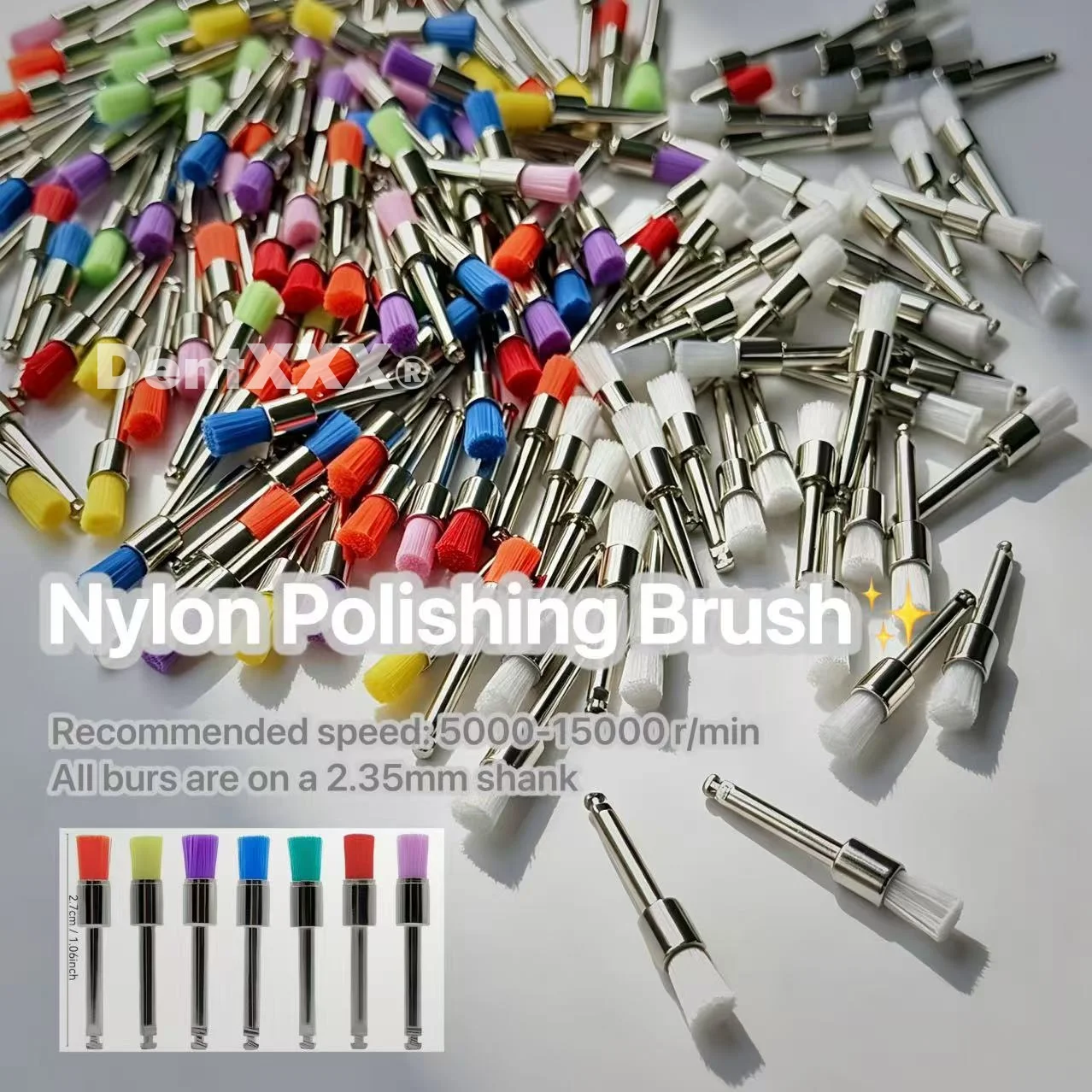 BUY 5 GET 2 FREE Soft and Dense Nylon Polishing Heads Brushes 2.35mm Colorful Cleaning & Polishing Tools