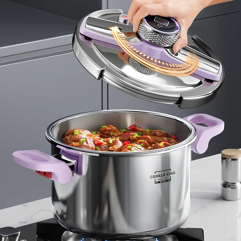 Kitchen Cookware 100KPA Intelligent Timing Pressure Cooker 6L 8L Nonstick Stainless Steel Digital Display Pressure Cookers