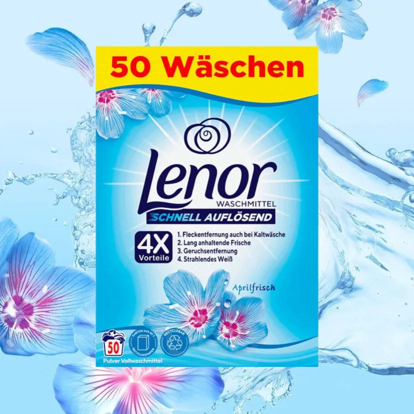 LENOR German washing powder Aprilfrisch 3kg 50 wash DE