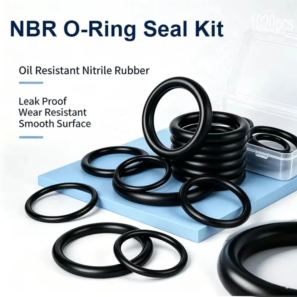 Durable Air Conditioning O Ring Kit Maintenance Nitrile Rubber O-Type Sealing Rubber Ring High-pressure Wear-resistant