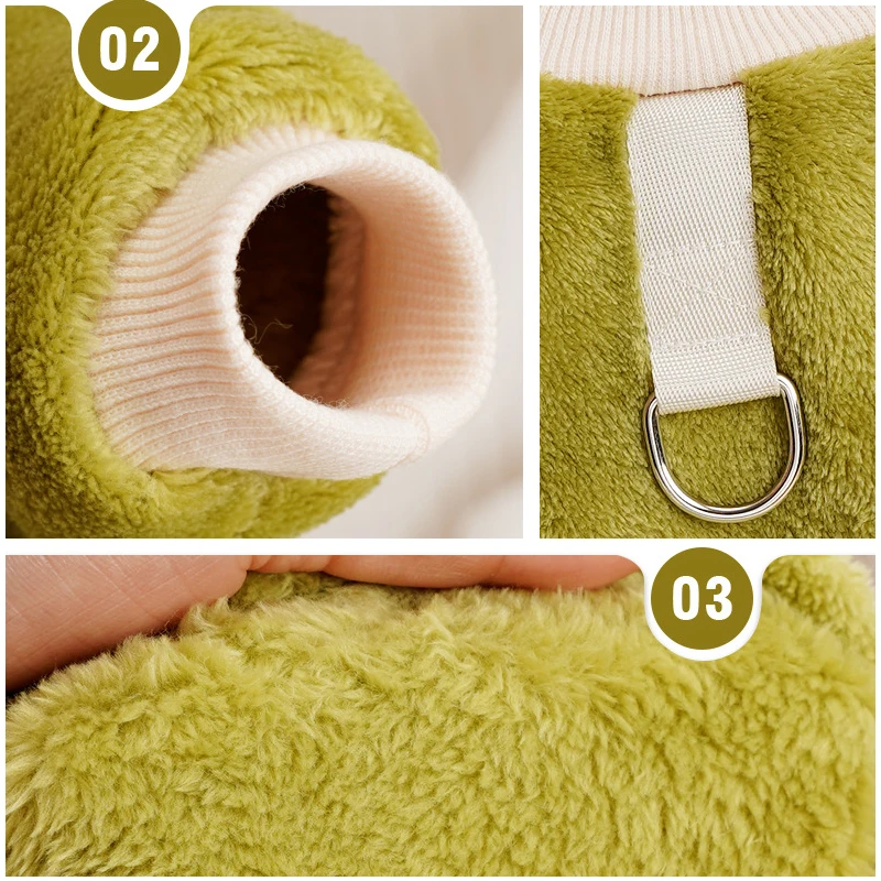 Thermal Flannel Dog Pajamas Onesie Winter Puppy Jumpsuit Cold Weather Pet Clothes Warm Clothing for Small Dogs