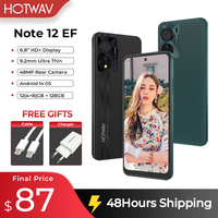 HOTWAV Note 12 EF Ultra-Thin Smartphone 6.8'' Large Display Android 14 5160mAh Mobile Phone 4GB+128GB Octa-Core 48MP Cellphone