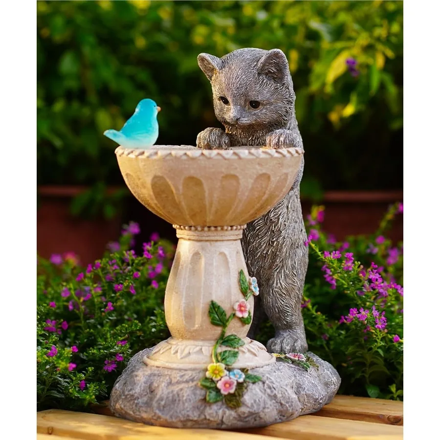 

Cat Statues for Bird Bath: Outdoor Sculptures for Garden Lawn Patio Yard Balcony Porch - Unique Gifts for Mother Grandma Women